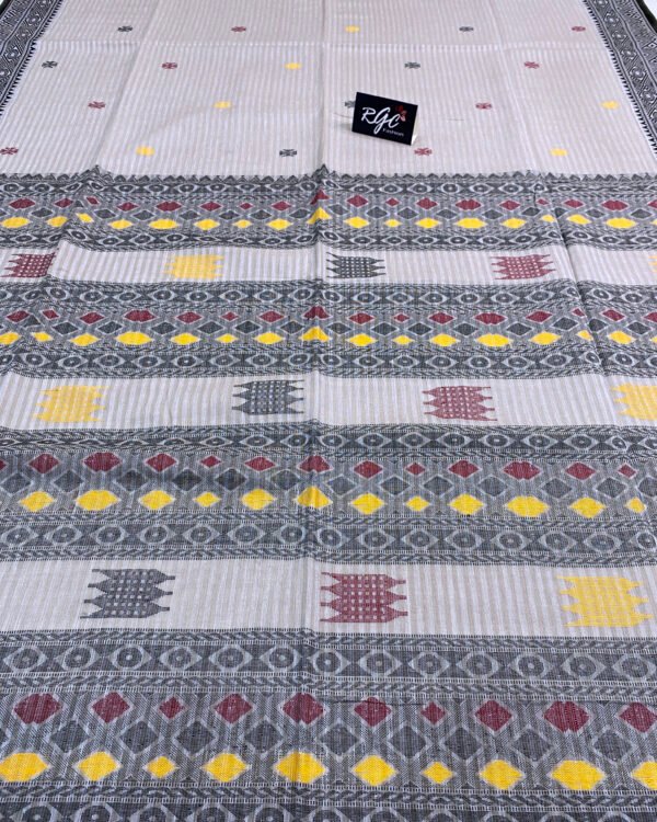 Handloom Pure Cotton Ash Jamdani Saree