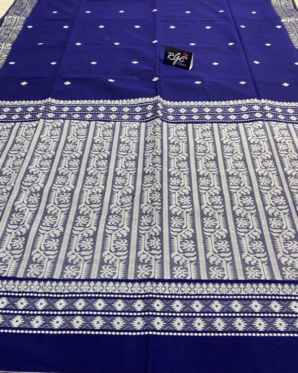 Blue Handwoven Khadi Cotton Mekhla Saree