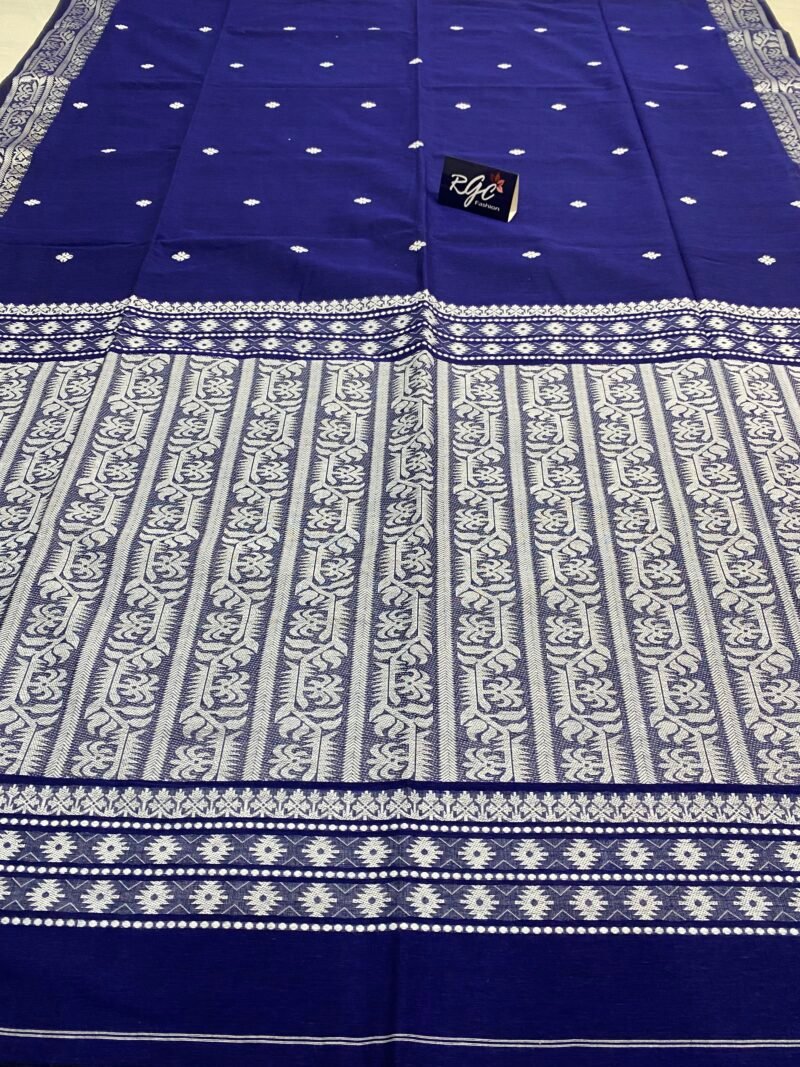 Blue Handwoven Khadi Cotton Mekhla Saree