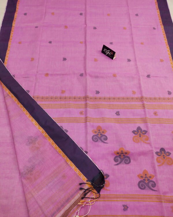 Lavender Bengal Handloom Cotton Saree
