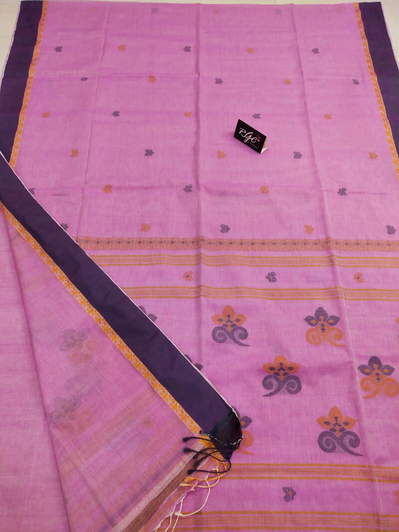 Lavender Bengal Handloom Cotton Saree