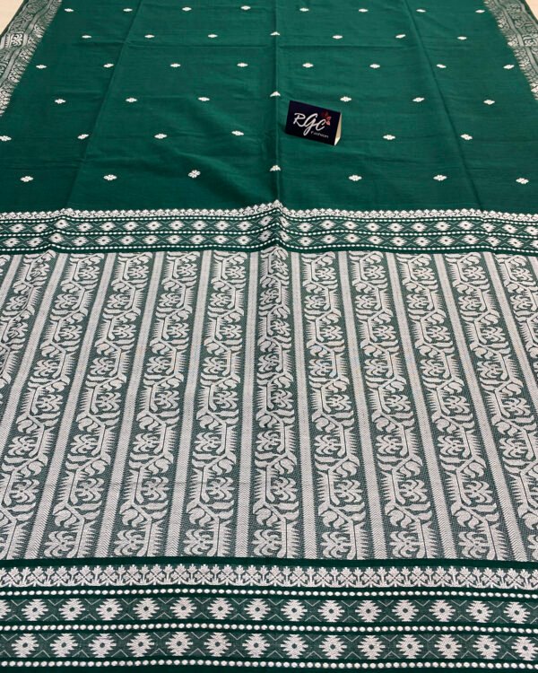 Rama Green Handwoven Khadi Cotton Mekhla Saree