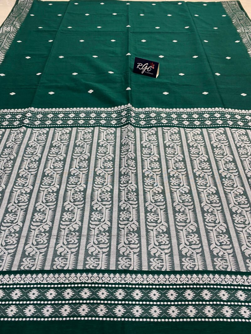 Rama Green Handwoven Khadi Cotton Mekhla Saree
