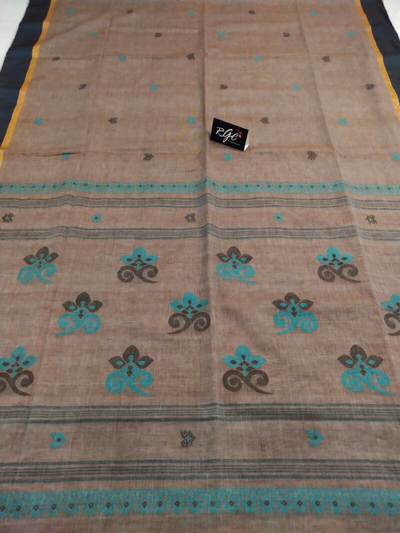 Light Brown Bengal Handloom Cotton Saree