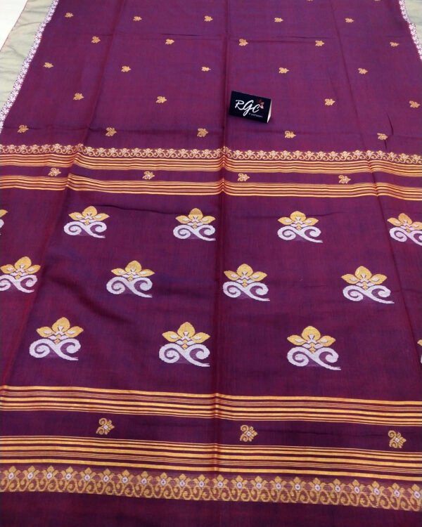 Purple Bengal Handloom Cotton Saree