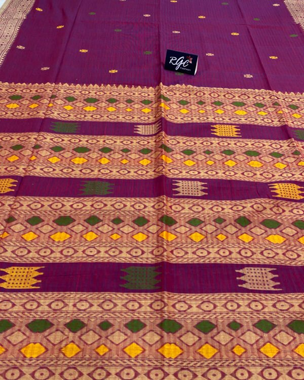 Handloom Pure Cotton Purple Jamdani Saree