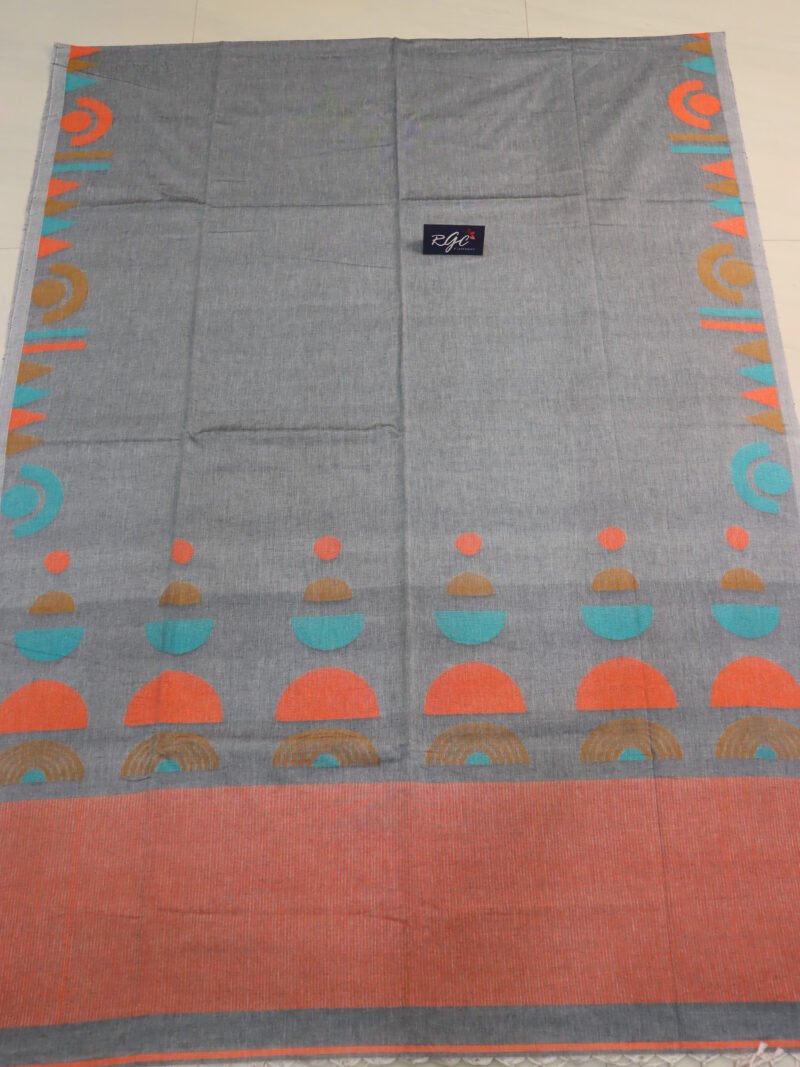 Gray Handloom Pure Cotton Jamdani Saree