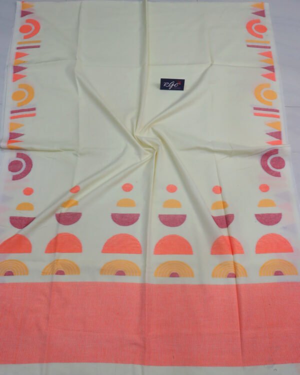 Off White Handloom Pure Cotton Jamdani Saree
