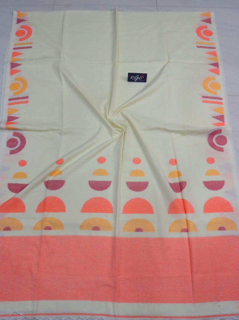 Off White Handloom Pure Cotton Jamdani Saree