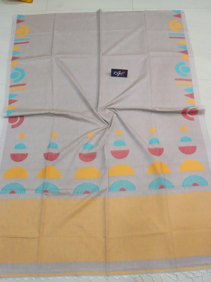 Beige Color Handloom Pure Cotton Jamdani Saree