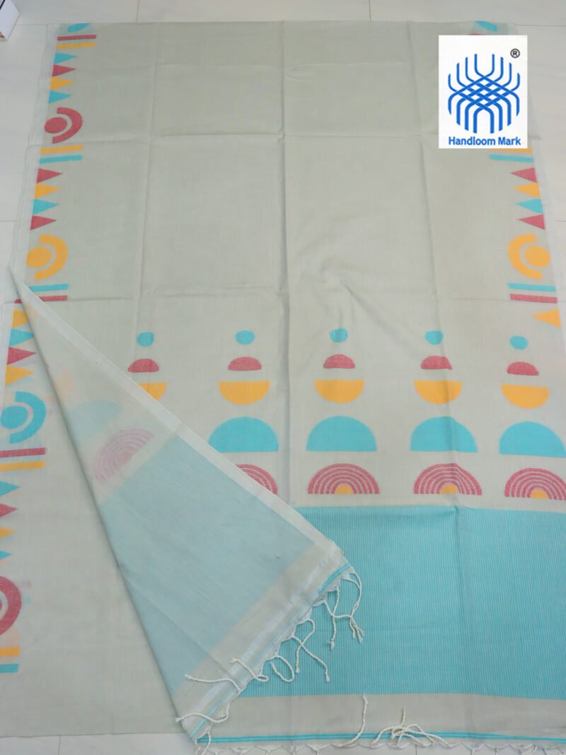 Platinum Handloom Pure Cotton Jamdani Saree - Image 2