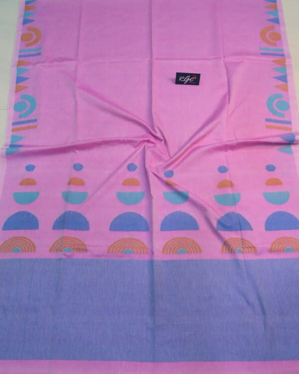 Pink Handloom Pure Cotton Jamdani Saree
