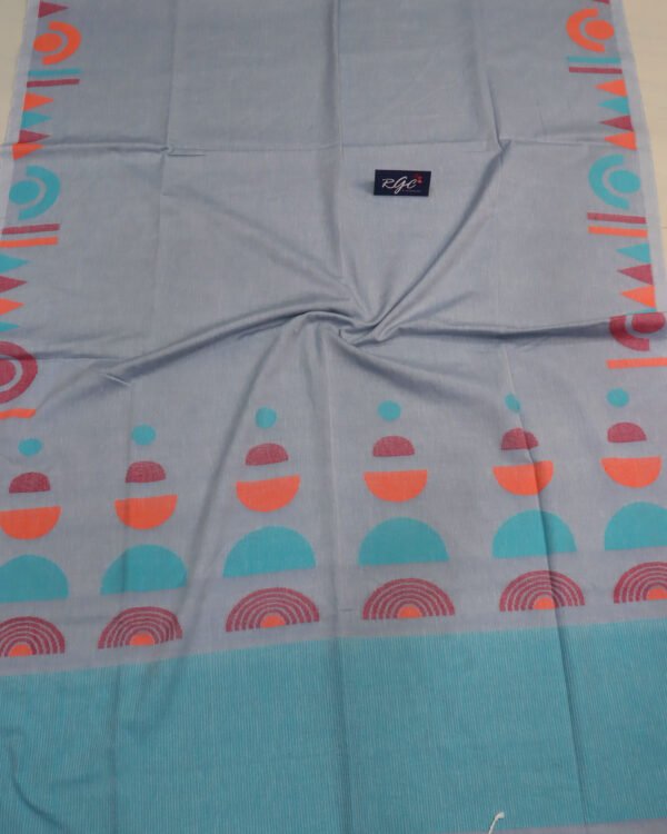 Blue Gray Handloom Pure Cotton Jamdani Saree