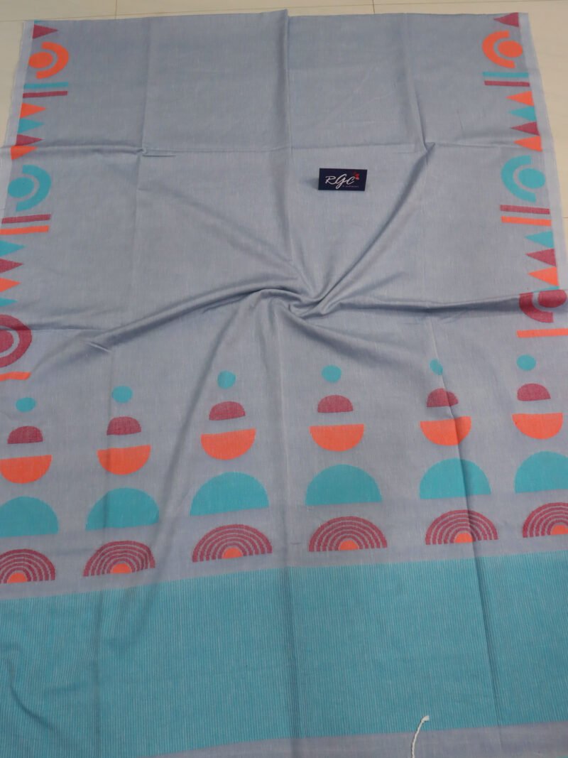 Blue Gray Handloom Pure Cotton Jamdani Saree