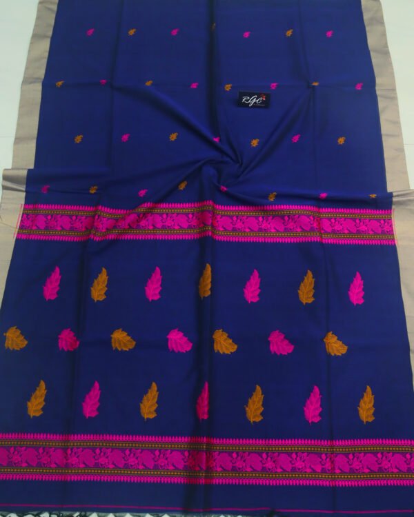 Blue Bengal Handloom Cotton Saree