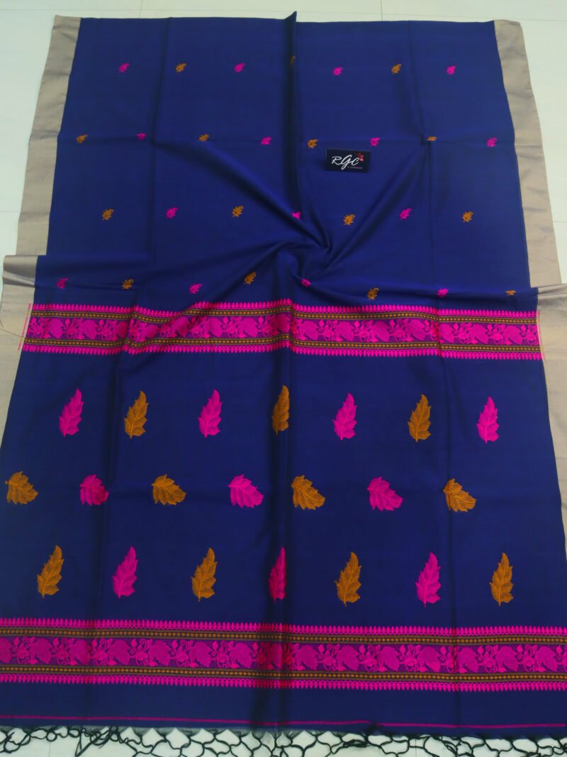 Blue Bengal Handloom Cotton Saree