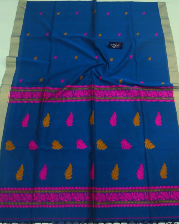 Greenish Blue Bengal Handloom Cotton Saree