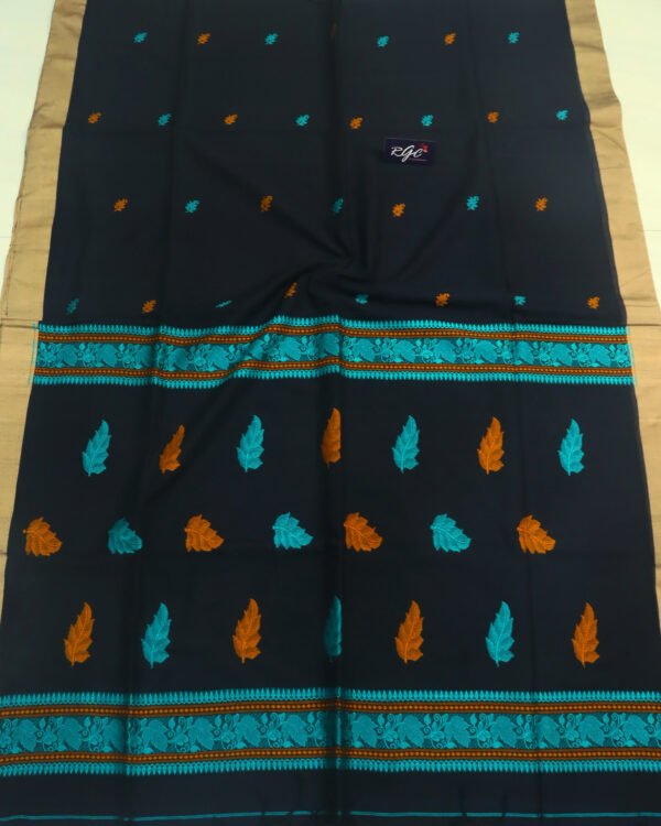 Black Bengal Handloom Cotton Saree