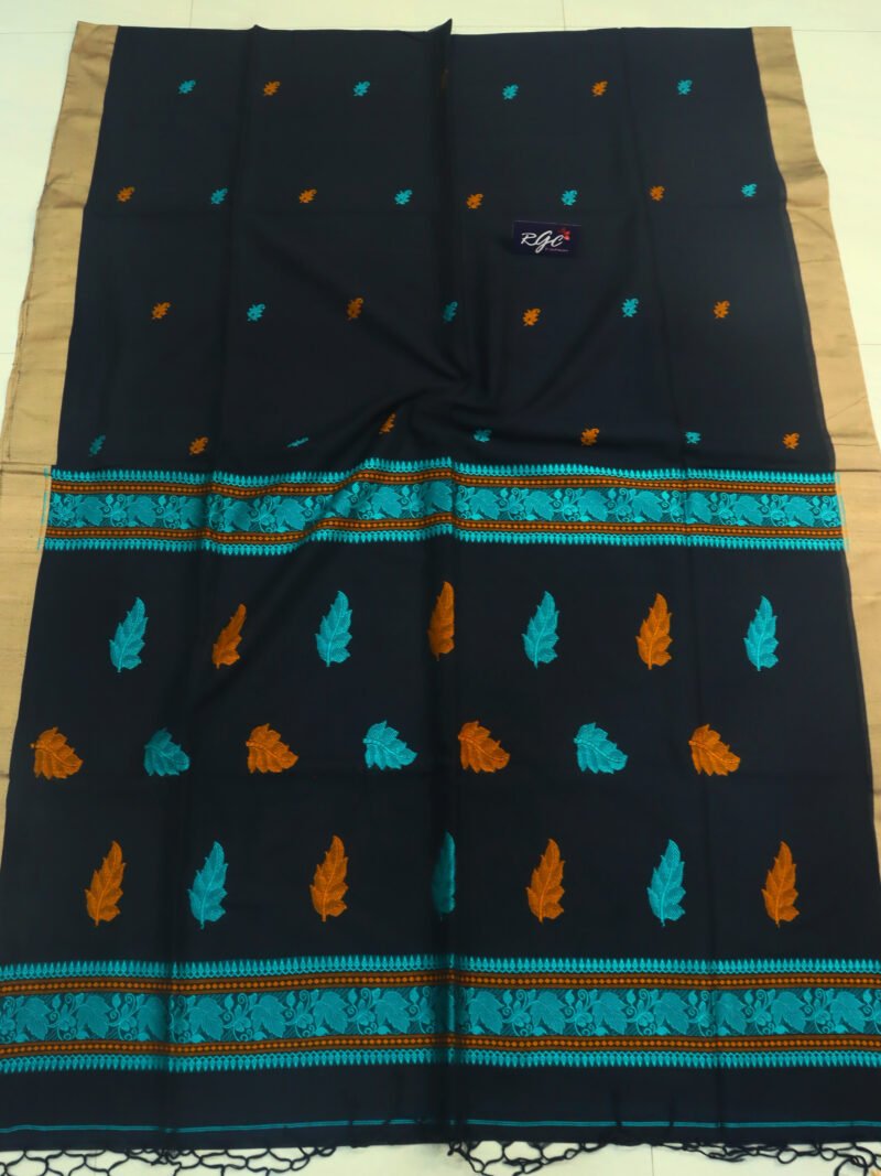 Black Bengal Handloom Cotton Saree