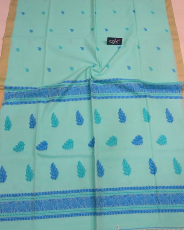 Tifanny Blue Bengal Handloom Cotton Saree