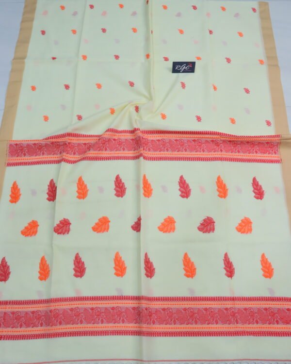 Off-White Bengal Handloom Cotton Saree