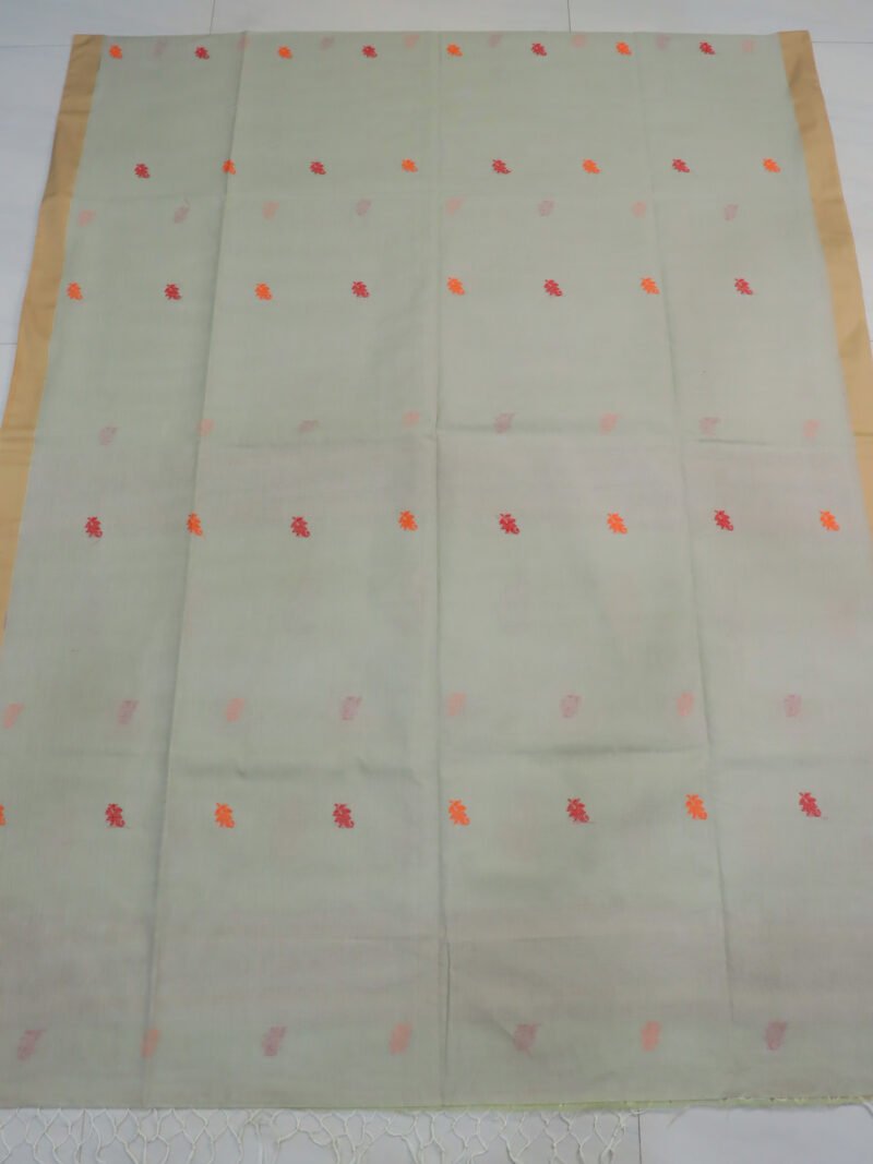 Eggshell Bengal Handloom Cotton Saree - Image 6