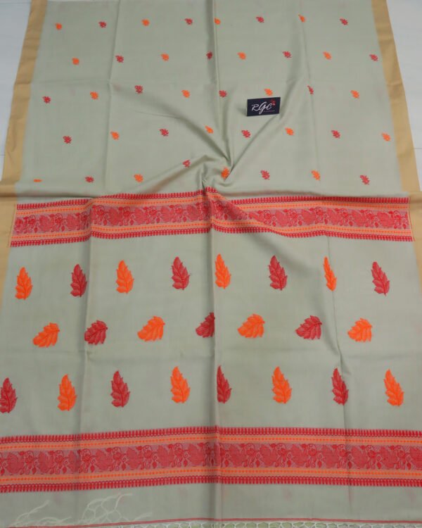 Eggshell Bengal Handloom Cotton Saree