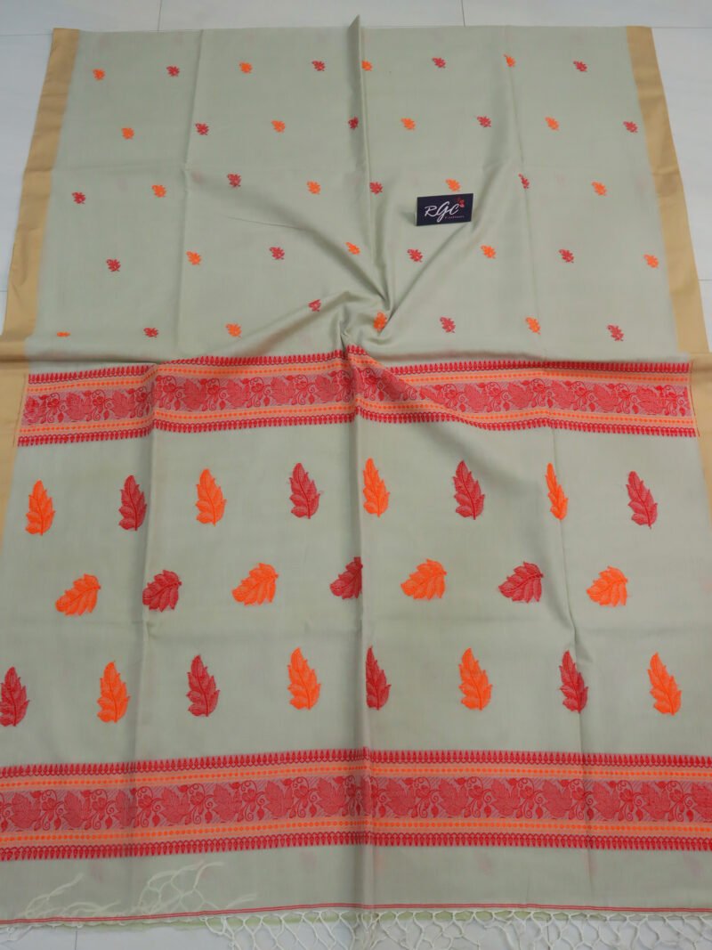 Eggshell Bengal Handloom Cotton Saree