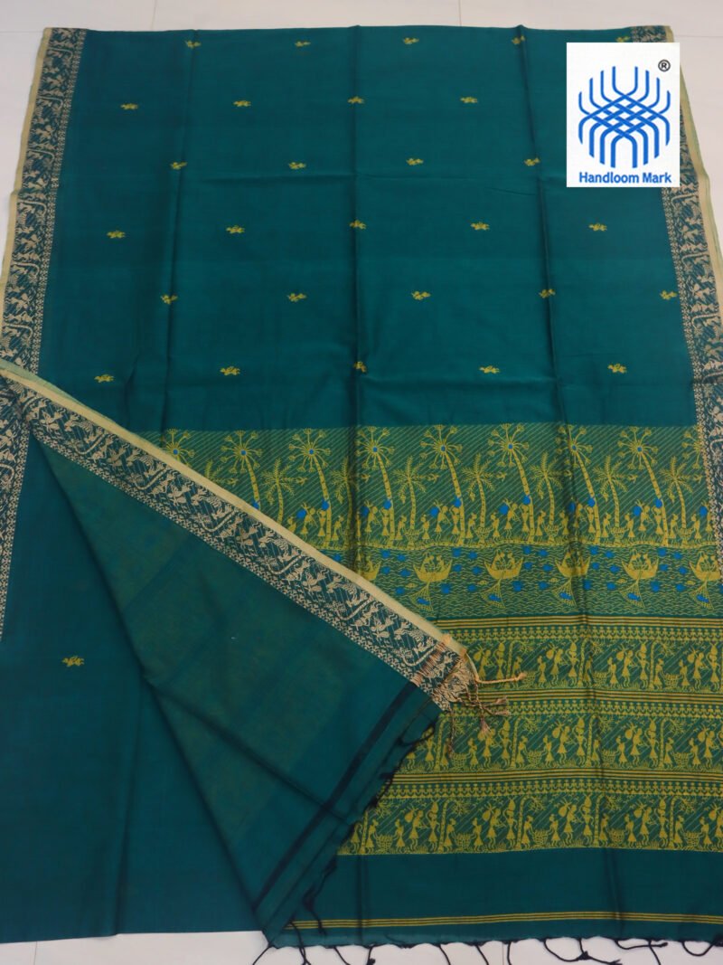 Ramagreen Worli Handloom Khadi Cotton Saree - Image 2