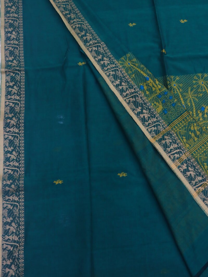 Ramagreen Worli Handloom Khadi Cotton Saree - Image 3