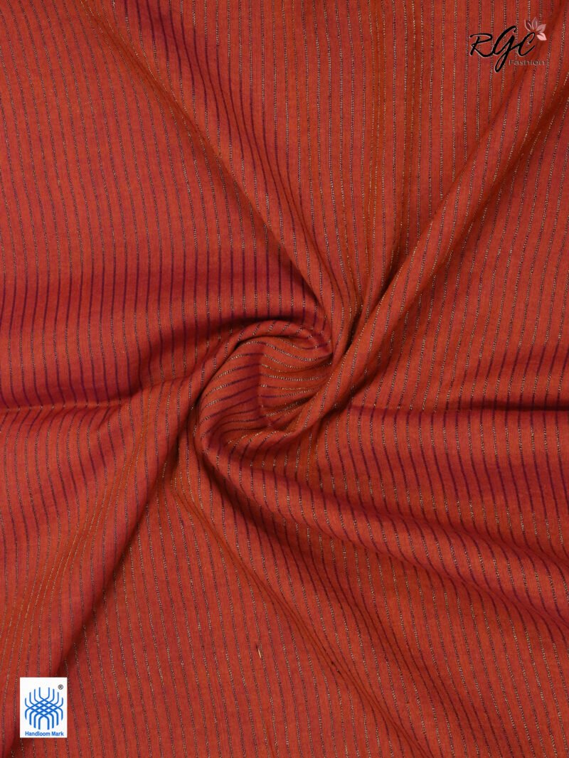 Purple Geomatric Design Organic Linen Jamdani Saree - Image 6