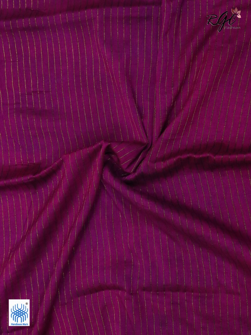 Blue Geomatric Design Organic Linen Jamdani Saree - Image 6