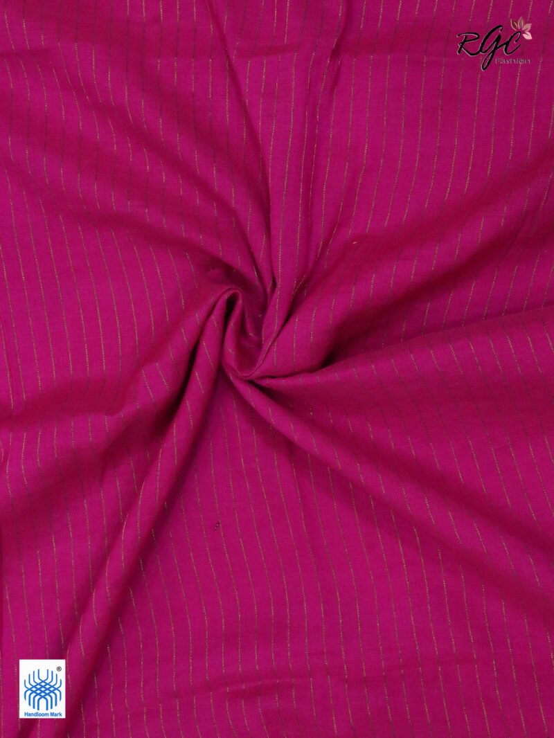 Pink Geomatric Design Organic Linen Jamdani Saree - Image 6