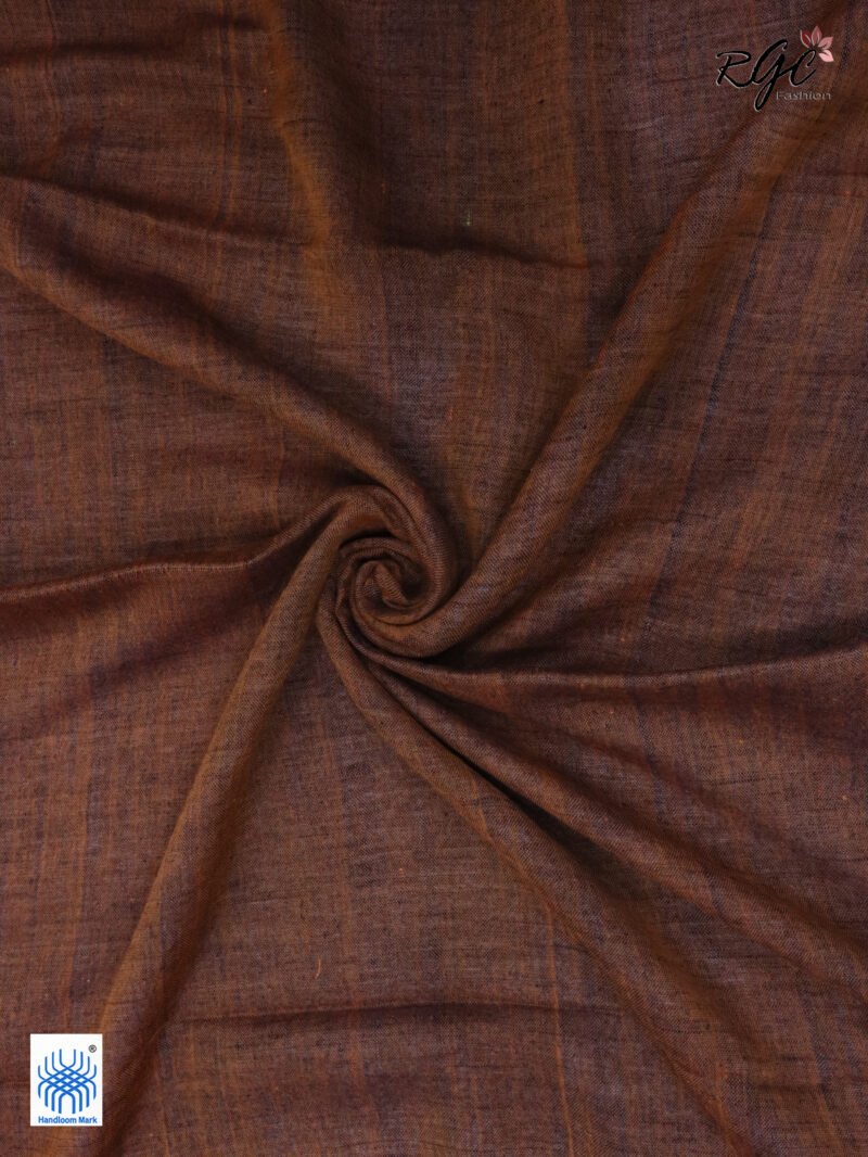 Gray Pure Linen Plain Saree - Image 6