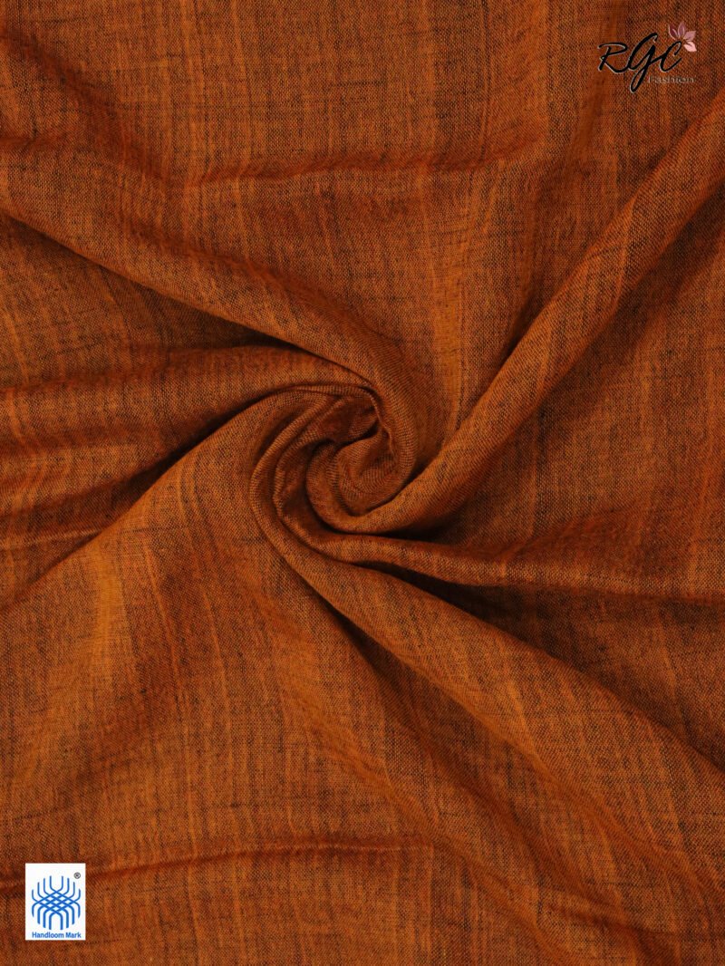 Blue Pure Linen Plain Saree - Image 7
