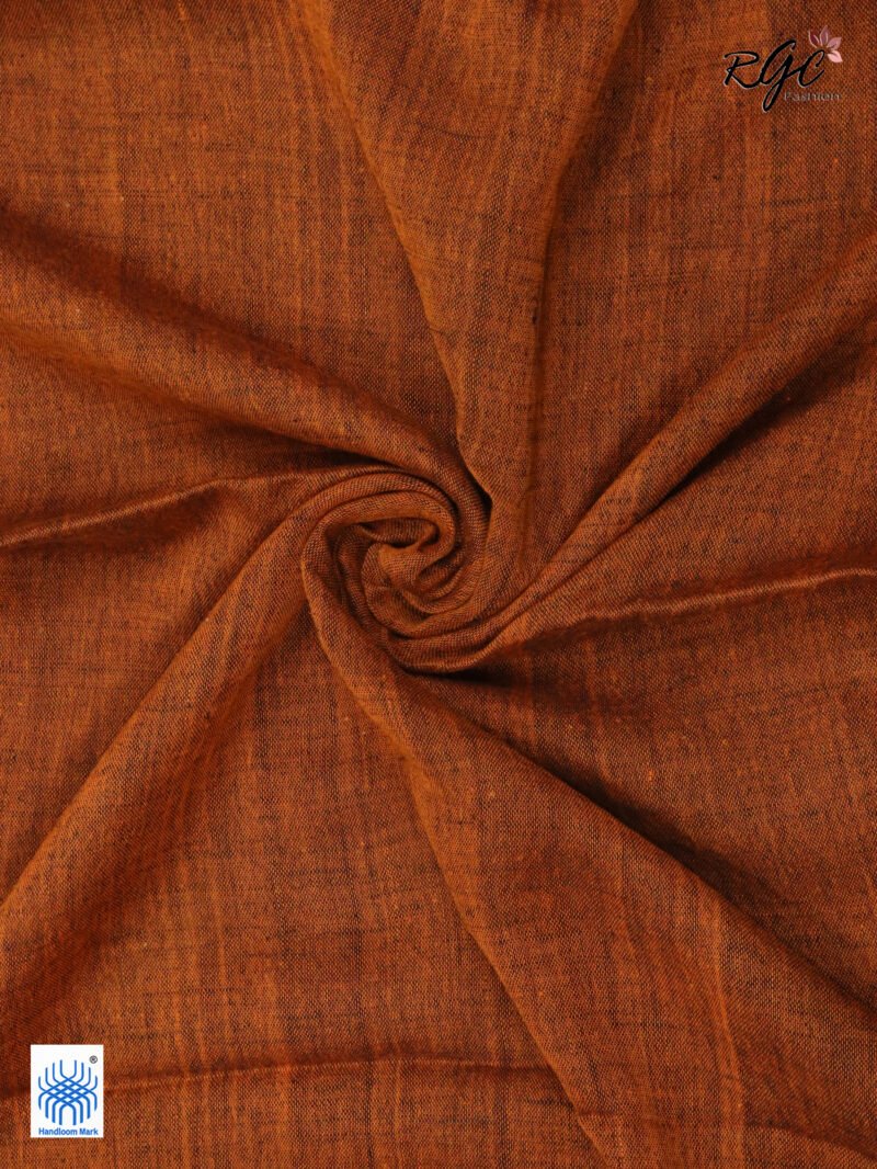 Purple Pure Linen Plain Saree - Image 7