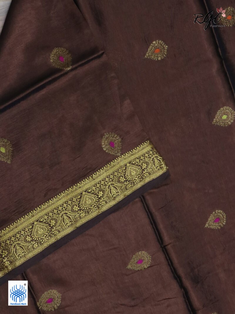 Brown Bengal Katan Silk Kanjivaram Saree - Image 3