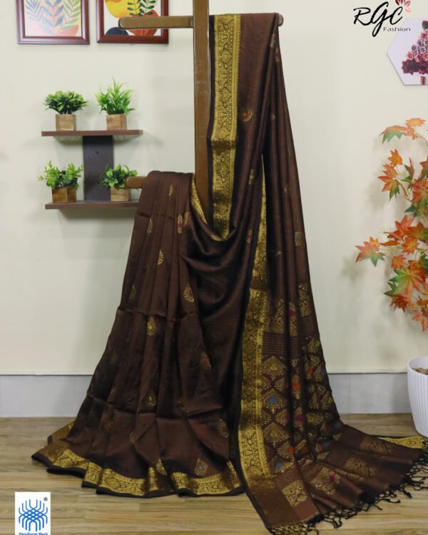 Brown Bengal Katan Silk Kanjivaram Saree