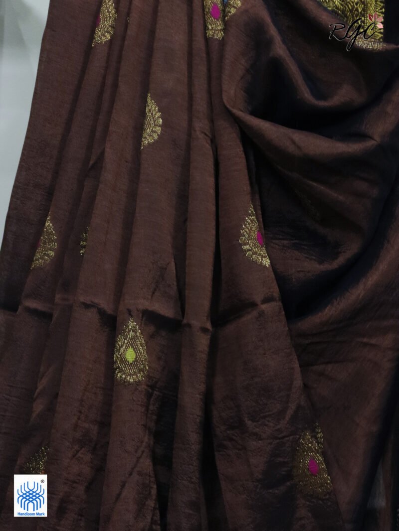 Brown Bengal Katan Silk Kanjivaram Saree - Image 9