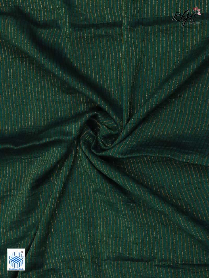 Rama Green Bengal Katan Silk Kanjivaram Saree - Image 6