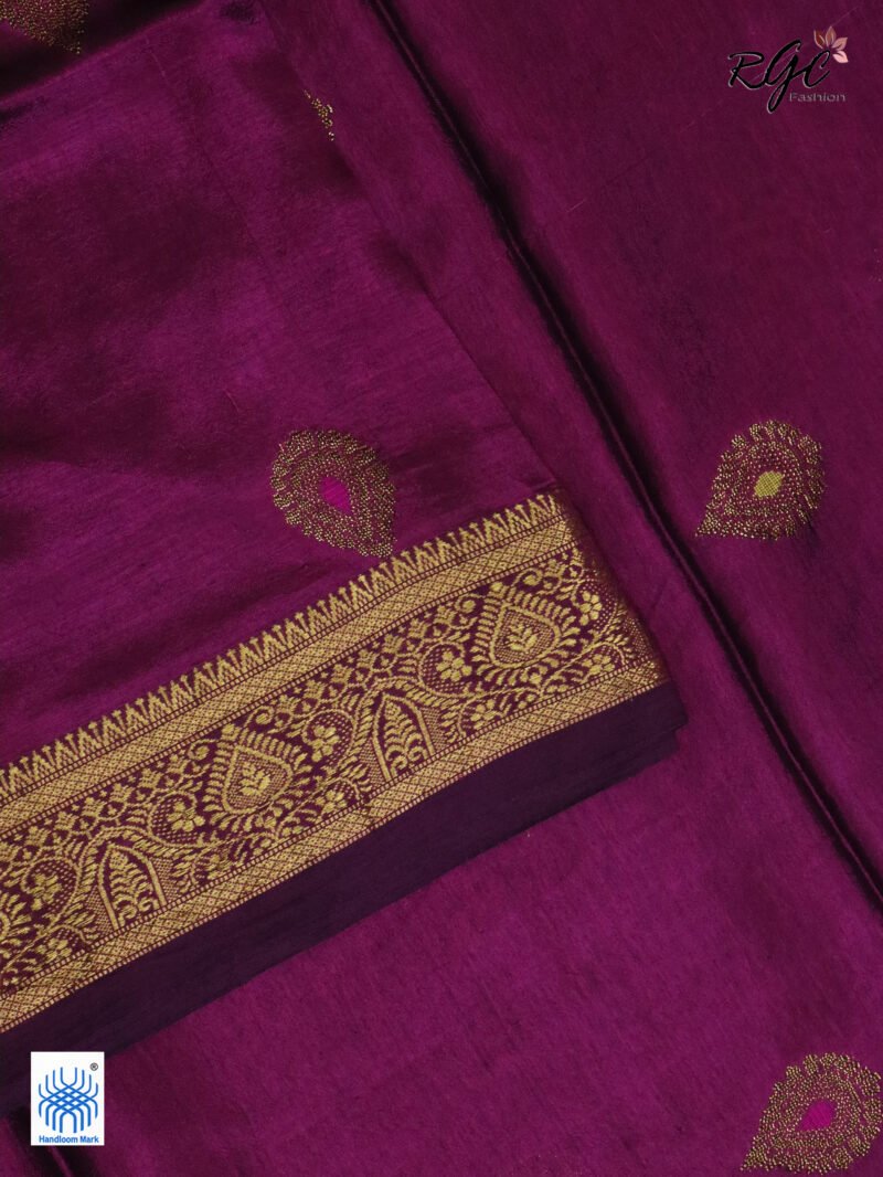 Beetroot Bengal Katan Silk Kanjivaram Saree - Image 3