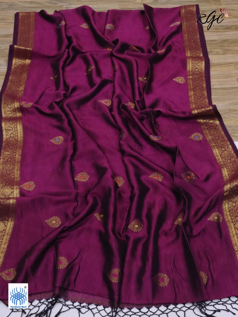 Beetroot Bengal Katan Silk Kanjivaram Saree - Image 4