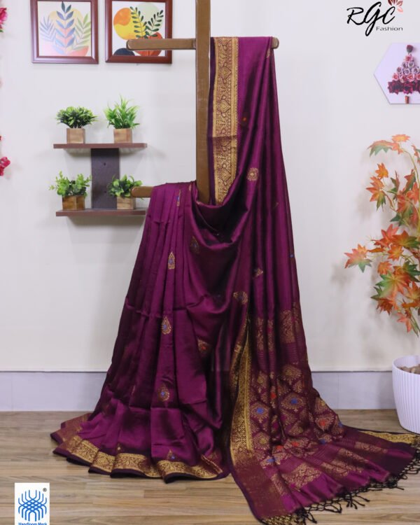 Beetroot Bengal Katan Silk Kanjivaram Saree