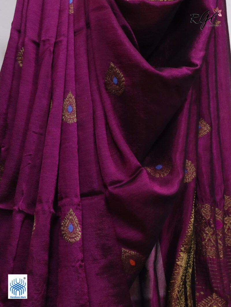 Beetroot Bengal Katan Silk Kanjivaram Saree - Image 10