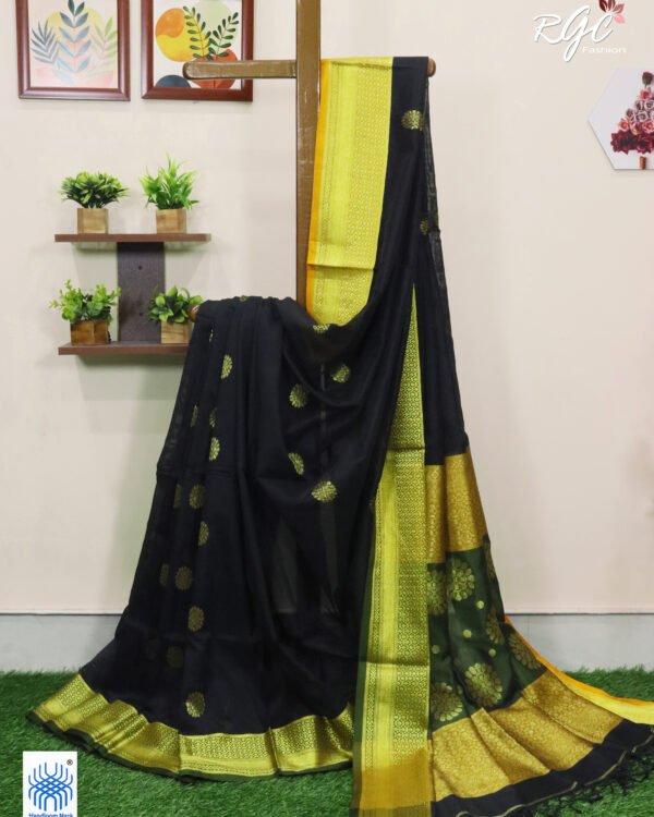 Black Bengal Katan Silk Benarasi Saree