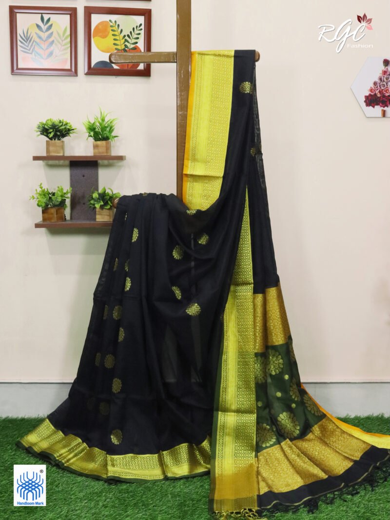 Black Bengal Katan Silk Benarasi Saree