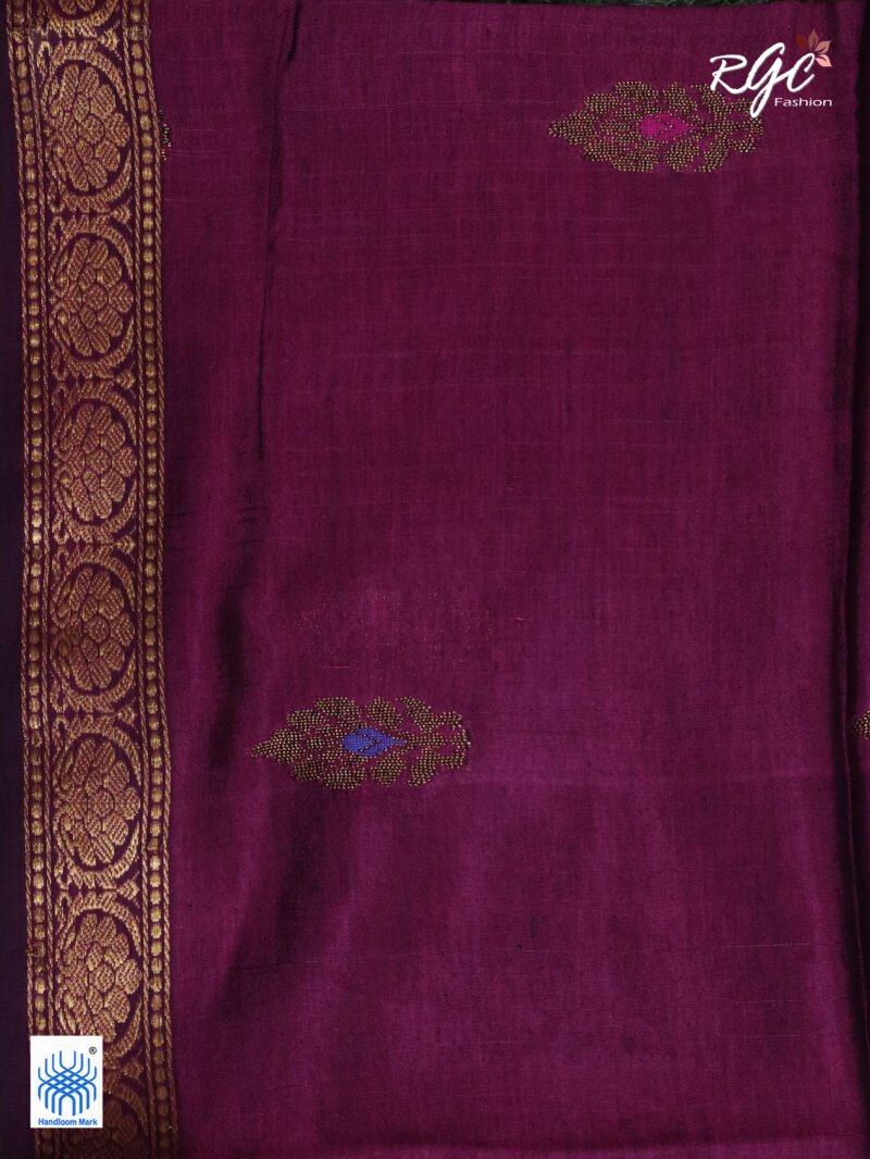 Beetroot Bengal Katan Silk Benarasi Saree - Image 8