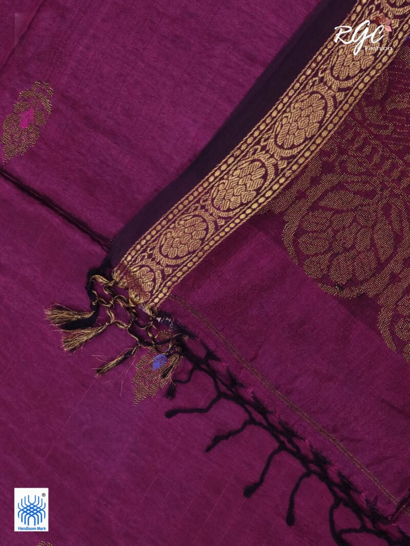 Beetroot Bengal Katan Silk Benarasi Saree - Image 6