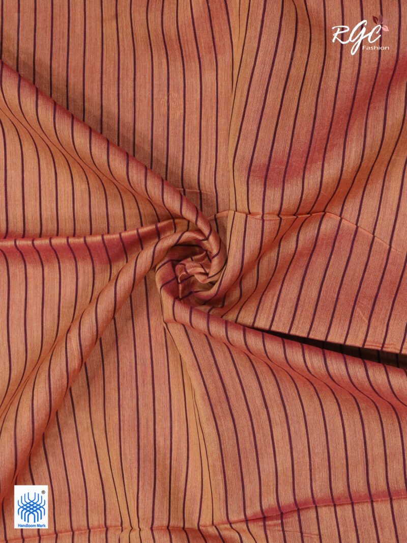 Redish Purple Cotton Silk Zari Jamdani Saree - Image 5