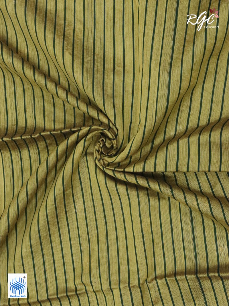 Bottle Green Cotton Silk Zari Jamdani Saree - Image 6